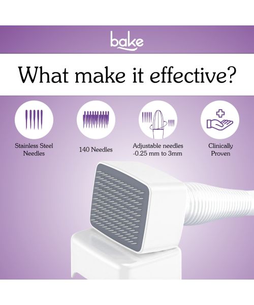 Bake Cosmetics: Derma Stamp for Hair Growth & Skin Repair with 140 Stainless Steel Needles (0.25mm3mm)