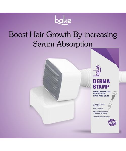 Bake Cosmetics: Derma Stamp for Hair Growth & Skin Repair with 140 Stainless Steel Needles (0.25mm3mm)