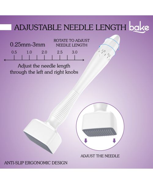 Bake Cosmetics: Derma Stamp for Hair Growth & Skin Repair with 140 Stainless Steel Needles (0.25mm3mm)