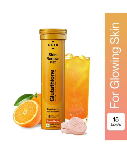 SETU: Skin Renew Glutathione - Orange Flavour -15 Effervescent Tablets