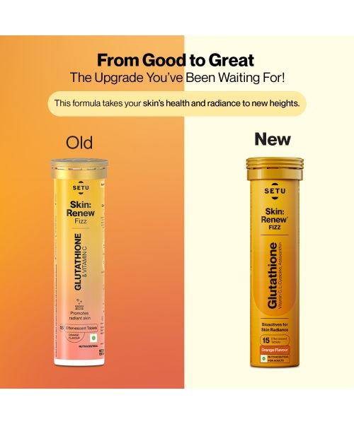 SETU: Skin Renew Glutathione - Orange Flavour -15 Effervescent Tablets