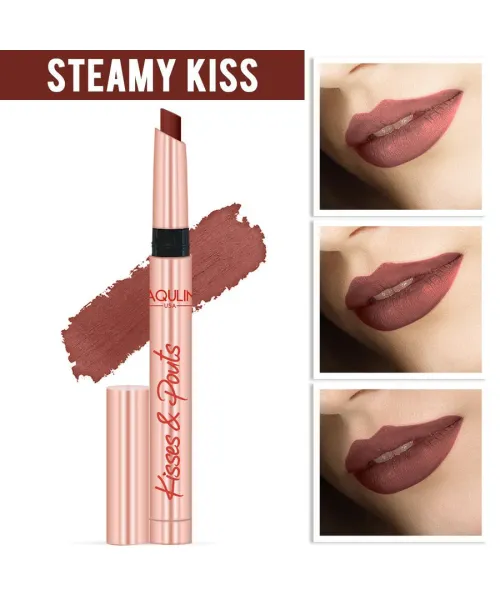 Jaquline USA: Kisses & Pouts Transfer Proof Matte Lipstick 1.4gm Steamy Kiss09