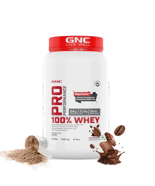 GNC: Pro Performance 100% Whey Protein Powder | Cafe Mocha | 2 lbs