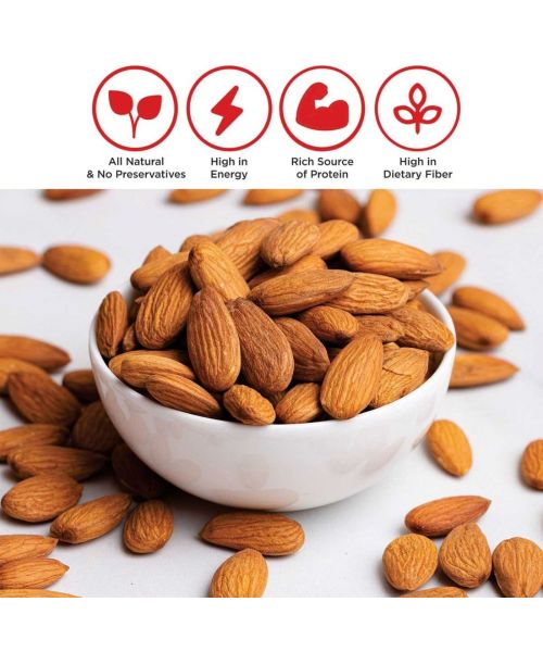 Nutty Gritties: Combo of Jumbo California Almonds 200gm & Roasted Pistachios -Pack of 2 - 200gm each