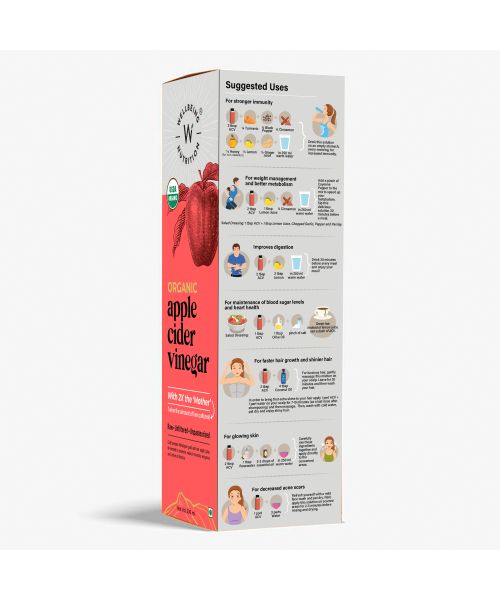 Wellbeing Nutrition: Organic Himalayan Apple Cider Vinegar with 2X Strands of Probiotic Mother and Enzymes - 500ml