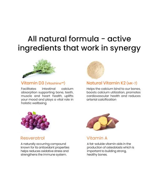 Wellbeing Nutrition: Natural Vitamin D3 + K2 Melts - 30 Oral Strips