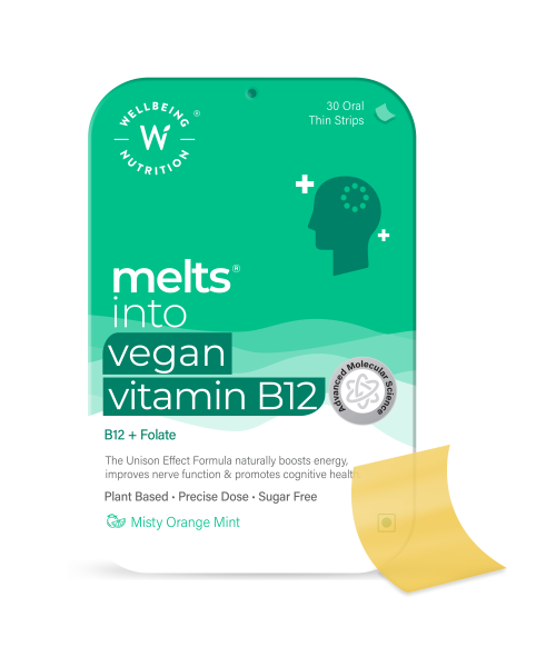 Wellbeing Nutrition: Vegan Vitamin B12 Melts - 30 Oral Strips