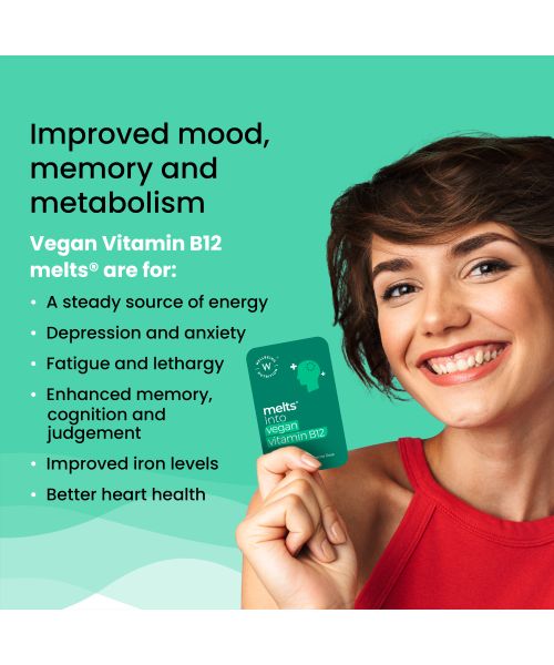 Wellbeing Nutrition: Vegan Vitamin B12 Melts - 30 Oral Strips