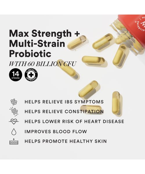 Wellbeing Nutrition: Advanced Daily Probiotics + Omega 3 | 60 Enteric-Coated Veg Caps