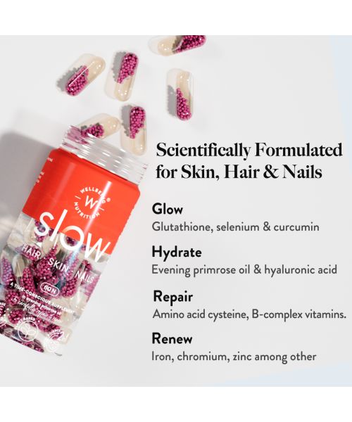 Wellbeing Nutrition: Slow Hair Skin & Nails | Collagen Glutathione - 60 Capsules