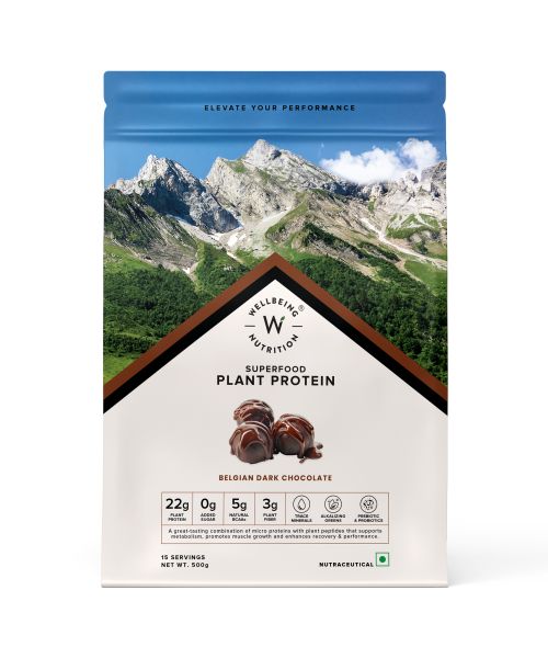 Wellbeing Nutrition: Special Offer -Superfood Plant Protein - Dark Chocolate Hazelnut - 500 gm