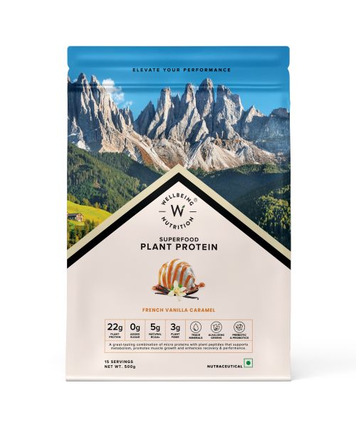 Wellbeing Nutrition: Superfood Plant Protein - Vanilla Caramel - 500 gm
