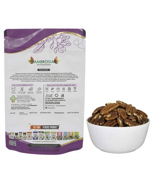 Ambrosia: Ambrosia Jumbo Pecan Nuts, 200g | Rich in Protein & Fiber