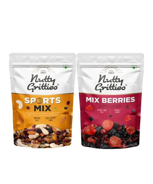 Nutty Gritties: Sports Mix (350g) & Mix Berries Combo (200g) - 550g