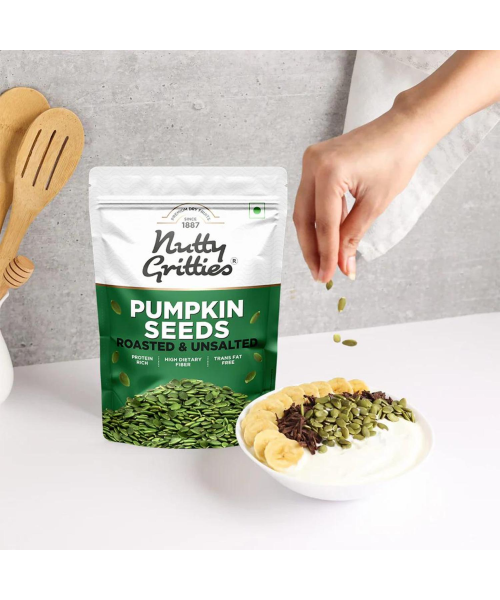 Nutty Gritties: Roasted Pumpkin Seeds, Unsalted - 200g