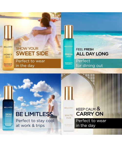 BELLAVITA: Unisex Perfume Gift Set 4x20ml Eau de Parfum - 80 ml