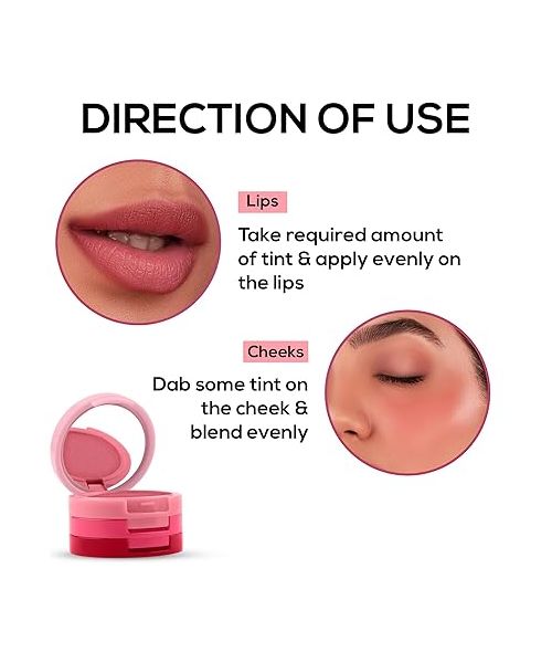 Renee Cosmetics: Glam Stack 3-In-1 Lip & Cheek Tint - Pink 4.5g - 3 Shades in 1, Rich Creamy Natural Seamless Finish, Smooth & Blendable Formula - Travel Friendly, Quick & Easy to Use