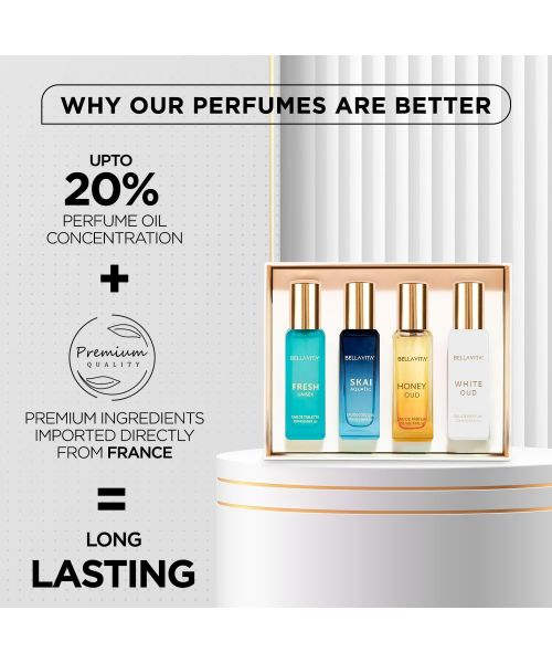 BELLAVITA: Unisex Perfume Gift Set 4x20ml Eau de Parfum - 80 ml