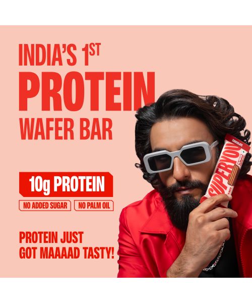 SuperYou: Chocolate Protein Wafer Bars (Pack of 10)|10g Protein, 3g Fiber, No Added Sugar 400g