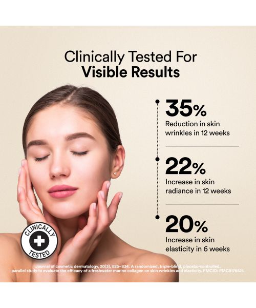 Wellbeing Nutrition: Pure Korean Marine Collagen Supplements for Women & Men | Clinically Proven Type 1 & 3 Hydrolyzed Peptides | For Anti-Aging, Radiant Skin & Hair Growth | Unflavored - 6 Sachets