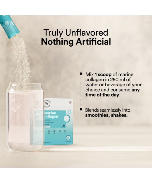 Wellbeing Nutrition: Pure Korean Marine Collagen Supplements for Women & Men | Clinically Proven Type 1 & 3 Hydrolyzed Peptides | For Anti-Aging, Radiant Skin & Hair Growth | Unflavored - 6 Sachets