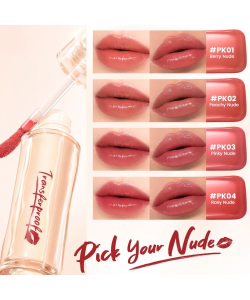 Focallure: Watery Transferproof lip cream-PK01 Berry Nude
