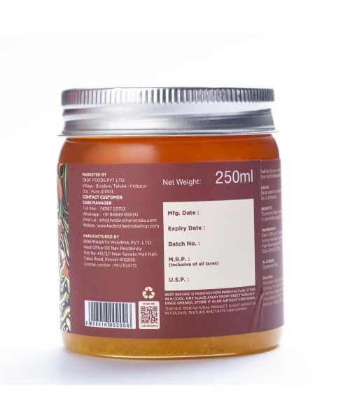 Two Brothers Organic Farms: A2 Gir Cow Turmeric Ghee (250ml)