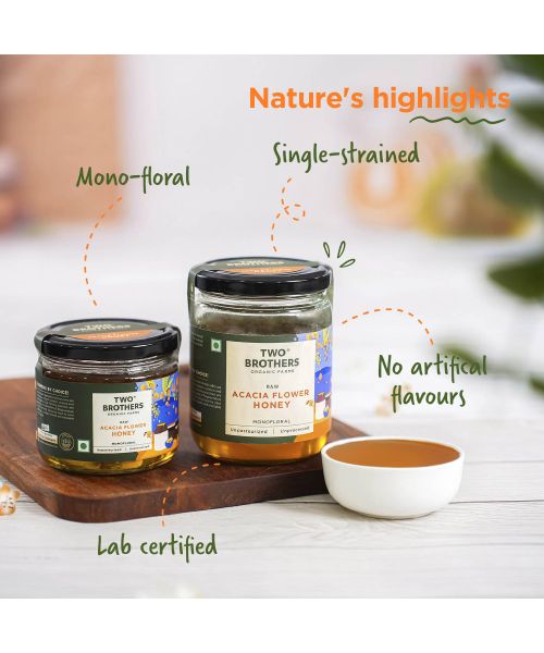 Two Brothers Organic Farms: Acacia Apiary Honey (350g)