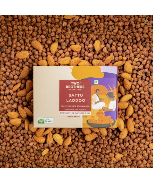 Two Brothers Organic Farms: Sattu and Jaggery Laddu/Laddoo (350 Gm)
