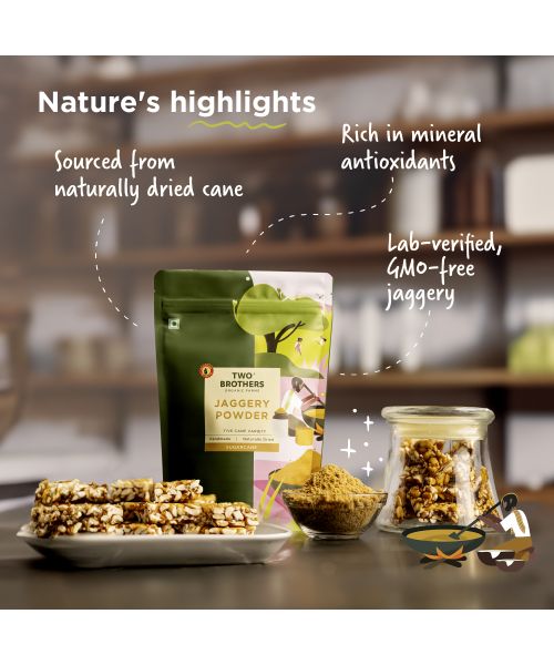 Two Brothers Organic Farms: Sugarcane Jaggery Powder (500g)