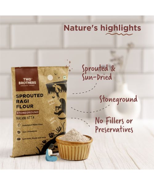Two Brothers Organic Farms: Sprouted Rajgira Atta (500g)