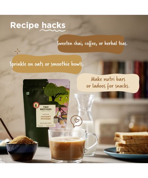 Two Brothers Organic Farms: Sugarcane Jaggery Powder (500g)