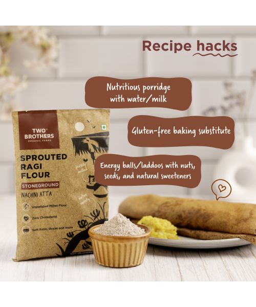 Two Brothers Organic Farms: Sprouted Ragi Malt Nachni Satva (500 g)