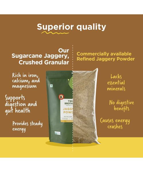 Two Brothers Organic Farms: Sugarcane Jaggery Powder (500g)