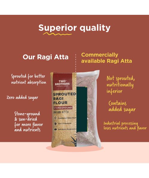 Two Brothers Organic Farms: Sprouted Rajgira Atta (500g)