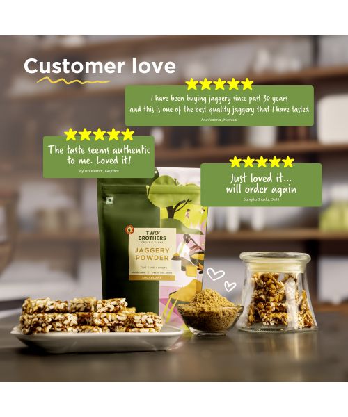 Two Brothers Organic Farms: Sugarcane Jaggery Powder (500g)