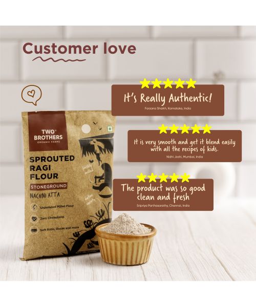 Two Brothers Organic Farms: Sprouted Ragi Malt Nachni Satva (500 g)