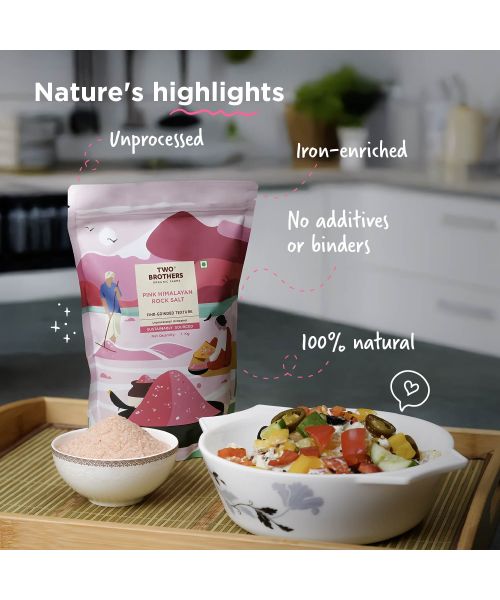 Two Brothers Organic Farms: Pink Himalayan Rock Salt (1KG)