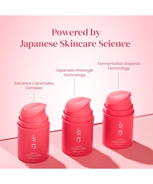 ClayCo.: Sunglaze Sunscreen SPF 50 PA ++++ with Probiotic & Ceramides (50ml)