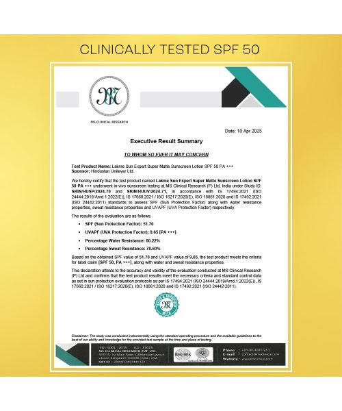 Lakme: Matte Sunscreen SPF 50 PA+++, Niacinamide|UVA/B Protection|For Normal To Oily Skin 100ml