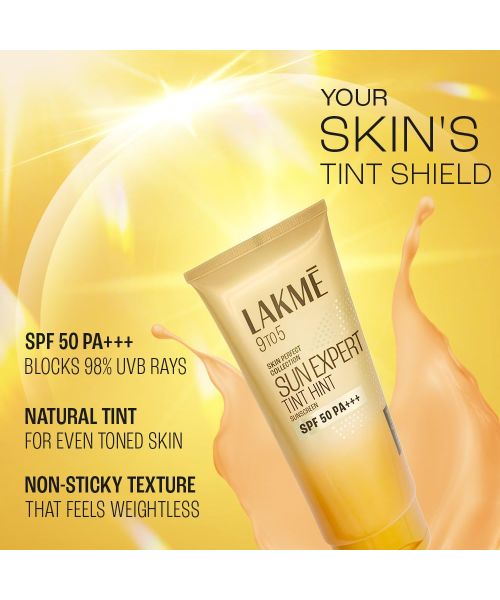 Lakme: Sun Expert Tinted Sunscreen SPF 50 PA +++ | Broad spectrum UVA/B protection  | 50ml