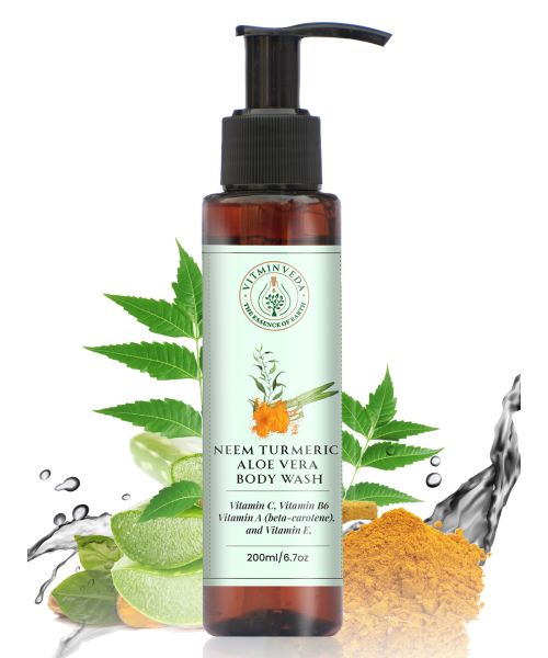 VITMINVEDA: Neem Turmeric Aloe Vera Body Wash for Purification of Skin - 200 ml