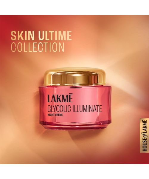 Lakme: Glycolic Illuminate Night Cream with Glycolic Acid & 1% Niacinamide for Skin Cell Regeneration