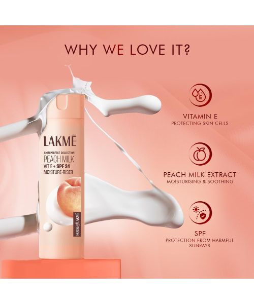 Lakme: Peach Ceramide Moisturizer with SPF 24| For Dry Skin, Normal Skin & Sensitive Skin 200ml