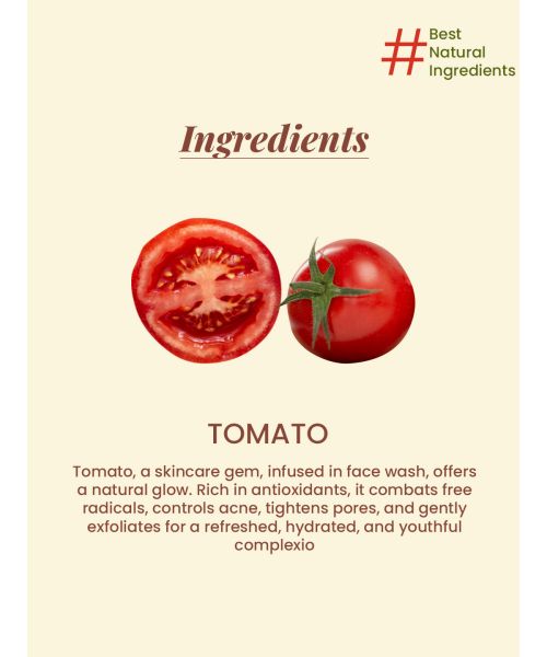 VITMINVEDA: Natural Tomato & Glycerine Face Wash with Vitamin A, C, K 100ml