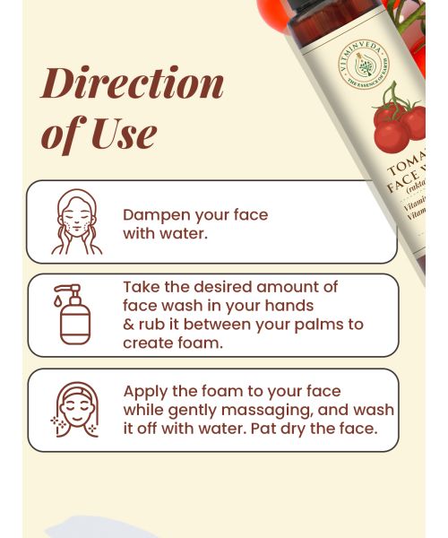 VITMINVEDA: Natural Tomato & Glycerine Face Wash with Vitamin A, C, K 100ml