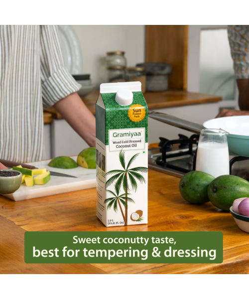 Gramiyaa: Gramiyaa Cold Pressed Coconut Oil 1 Litre