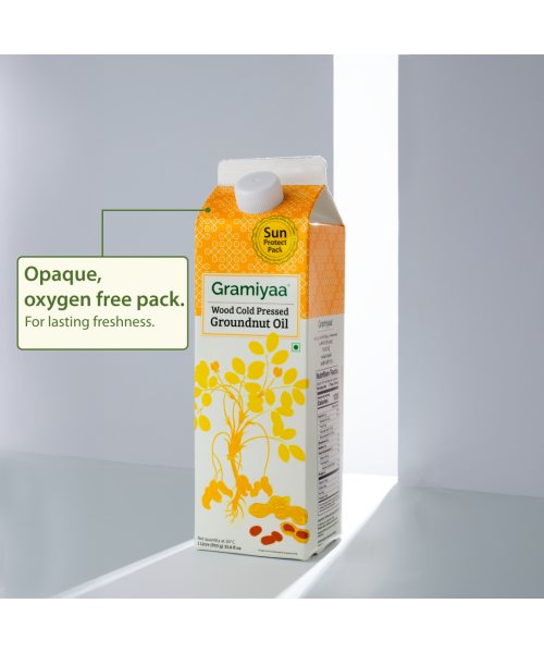 Gramiyaa: Gramiyaa Cold Pressed Groundnut Oil 1 Litre