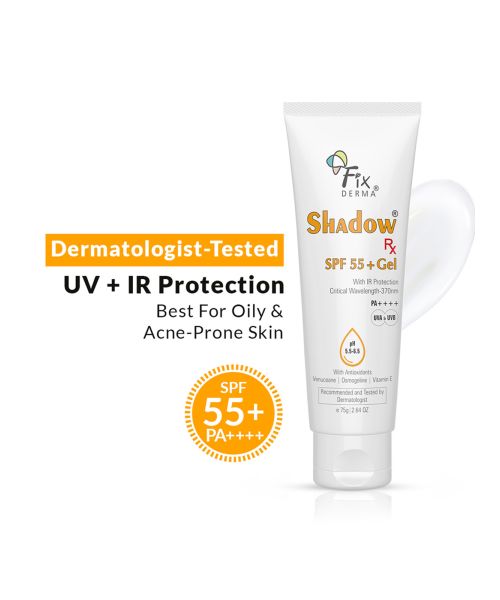 Fixderma: Shadow RX Sunscreen SPF 55+ Gel PA+++  - 75gm