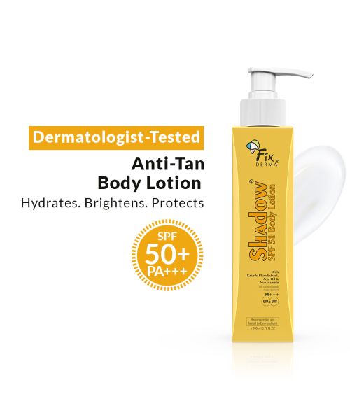 Fixderma: Shadow Sunscreen Body Lotion with SPF 50 PA+++ & 2% Niacinamide -  200 ml